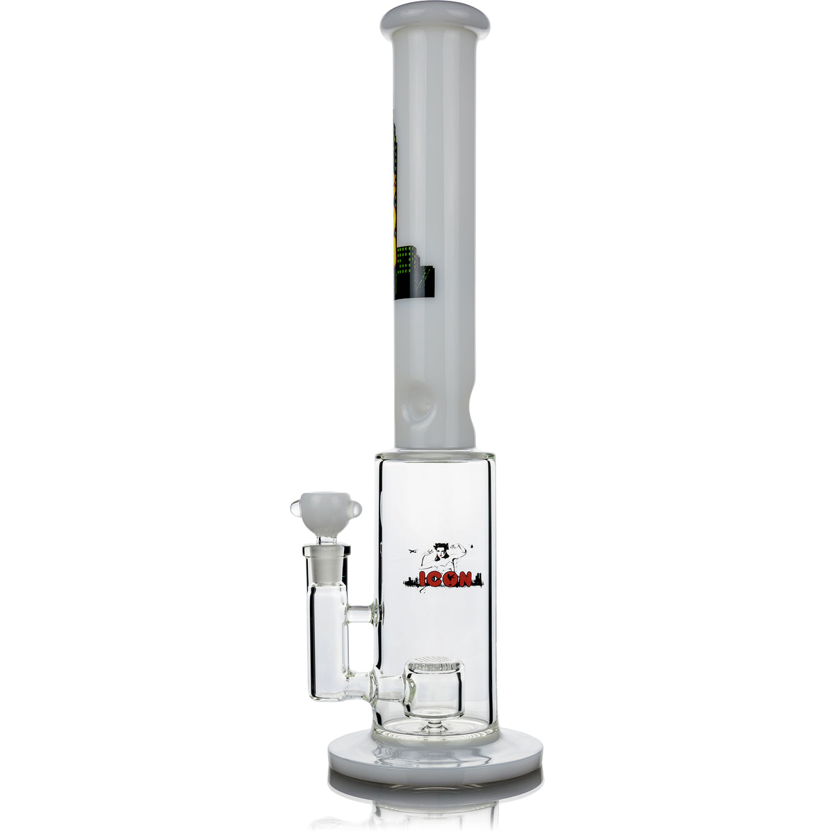 18" Straight Tube Bong with Hammer Perc, by Icon Glass - BKRY Inc.