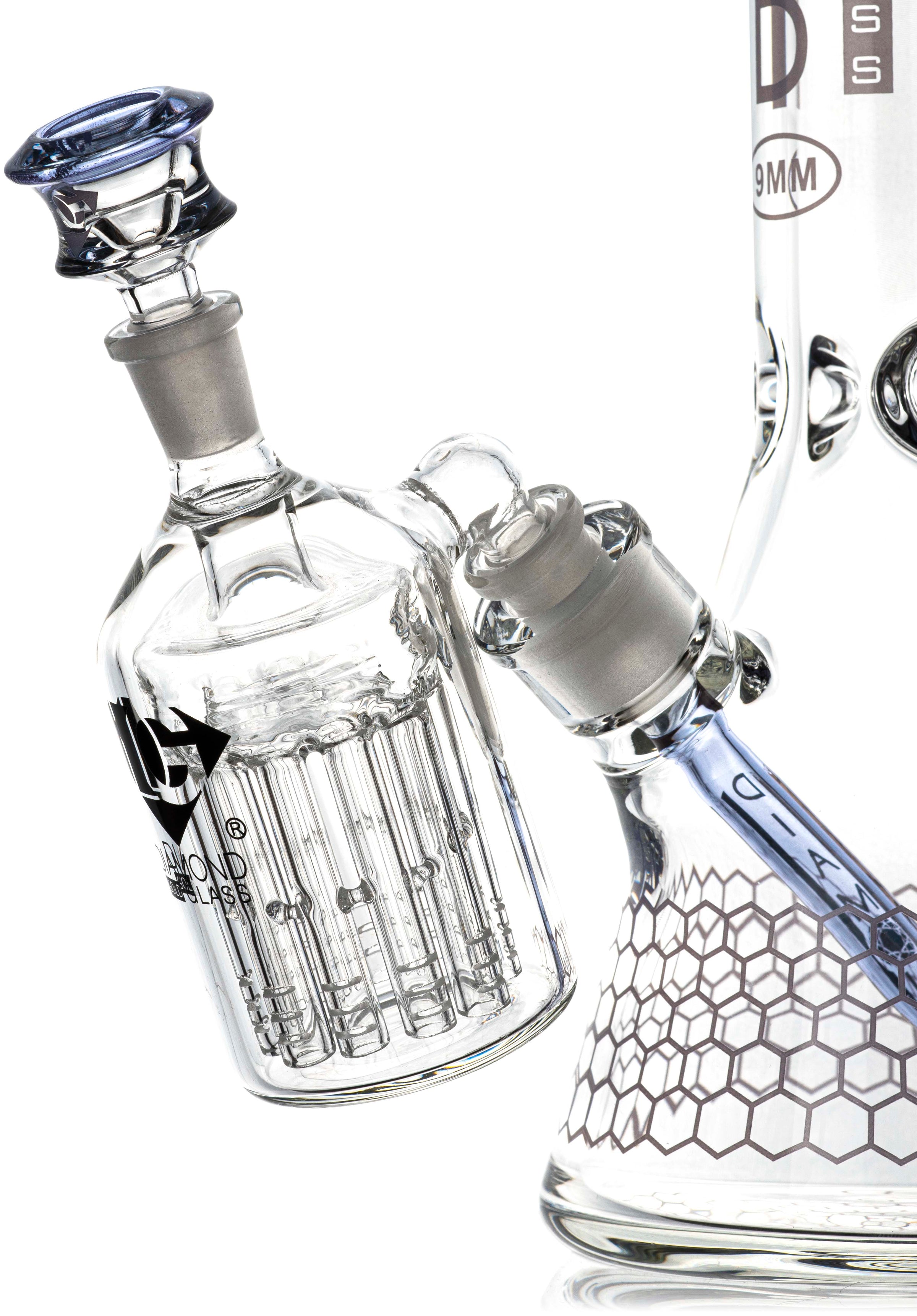 11 Arm Tree Perc Ash Catcher w/ 18mm Joint, 45˚ Angle by Diamond Glass