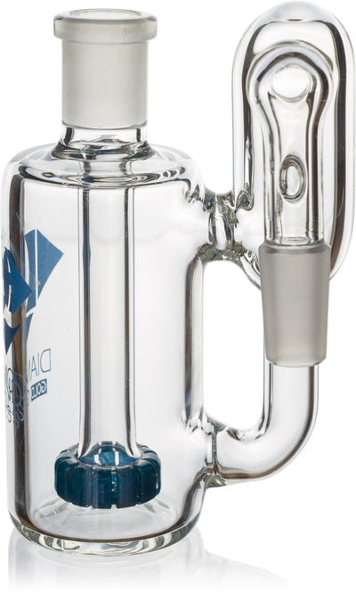 Ash Catcher w/ 14mm Joint, 90˚ Angle, Showerhead + Recycler Perc, by Diamond Glass - Bat Kountry