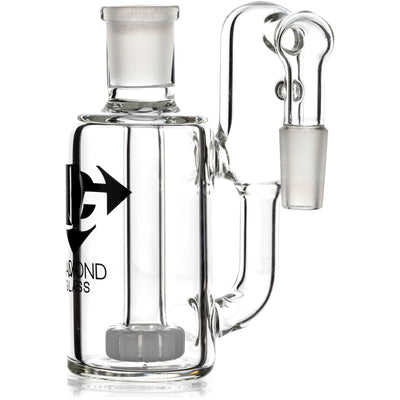 Ash Catcher w/ 14mm Joint, 90˚ Angle, Showerhead + Recycler Perc, by Diamond Glass - BKRY Inc.