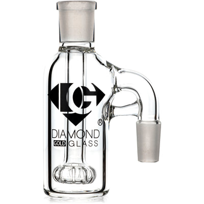 Ash Catcher w/ 14mm Joint, 90˚ Angle, Showerhead Perc, by Diamond Glass - BKRY Inc.
