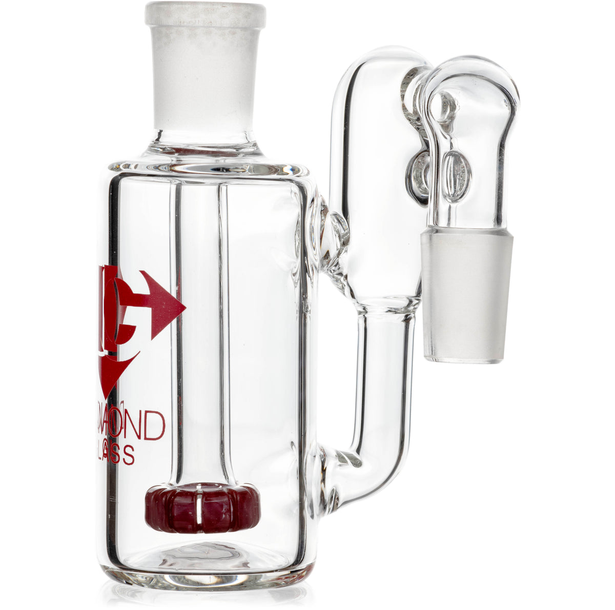 Ash Catcher w/ 18mm Joint, 90˚ Angle, Showerhead+ Recycler Perc, by Diamond Glass - BKRY Inc.