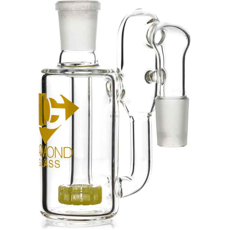Ash Catcher w/ 18mm Joint, 90˚ Angle, Showerhead+ Recycler Perc, by Diamond Glass - BKRY Inc.