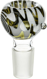 18mm Hypnotic Black/White Wigwag Reversal Male Bowl - Bat Kountry