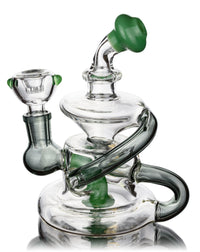 6" Compact Rig w/ Showerhead Recycler, by Diamond Glass (free banger included) - Bat Kountry