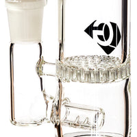 8" Rig w/ Inline to Honeycomb Perc, by Diamond Glass (free banger included) - Bat Kountry