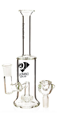 9" Compact Rig w/ Showerhead Perc, by Diamond Glass (free banger included) - Bat Kountry