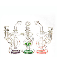 7" Orb Recycler Rig, by Diamond Glass (free banger included) - Bat Kountry