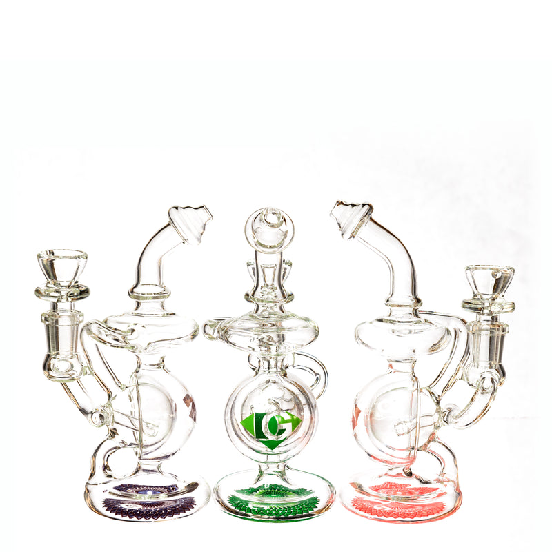 7" Orb Recycler Rig, by Diamond Glass (free banger included) - Bat Kountry