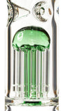 15" Straight Tube Bong w/ Single Chamber 8-Arm Tree Perc, by Diamond Glass - Bat Kountry