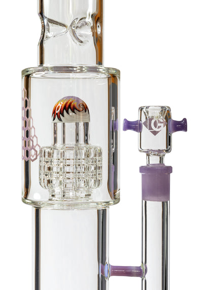 16" Straight Tube Heizman Bong w/ Dual Gridded Matrix Perc, by Diamond Glass - Bat Kountry