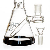 10" Beaker Bong w/ colored lip and base + built-in stem, by Diamond Glass - Bat Kountry