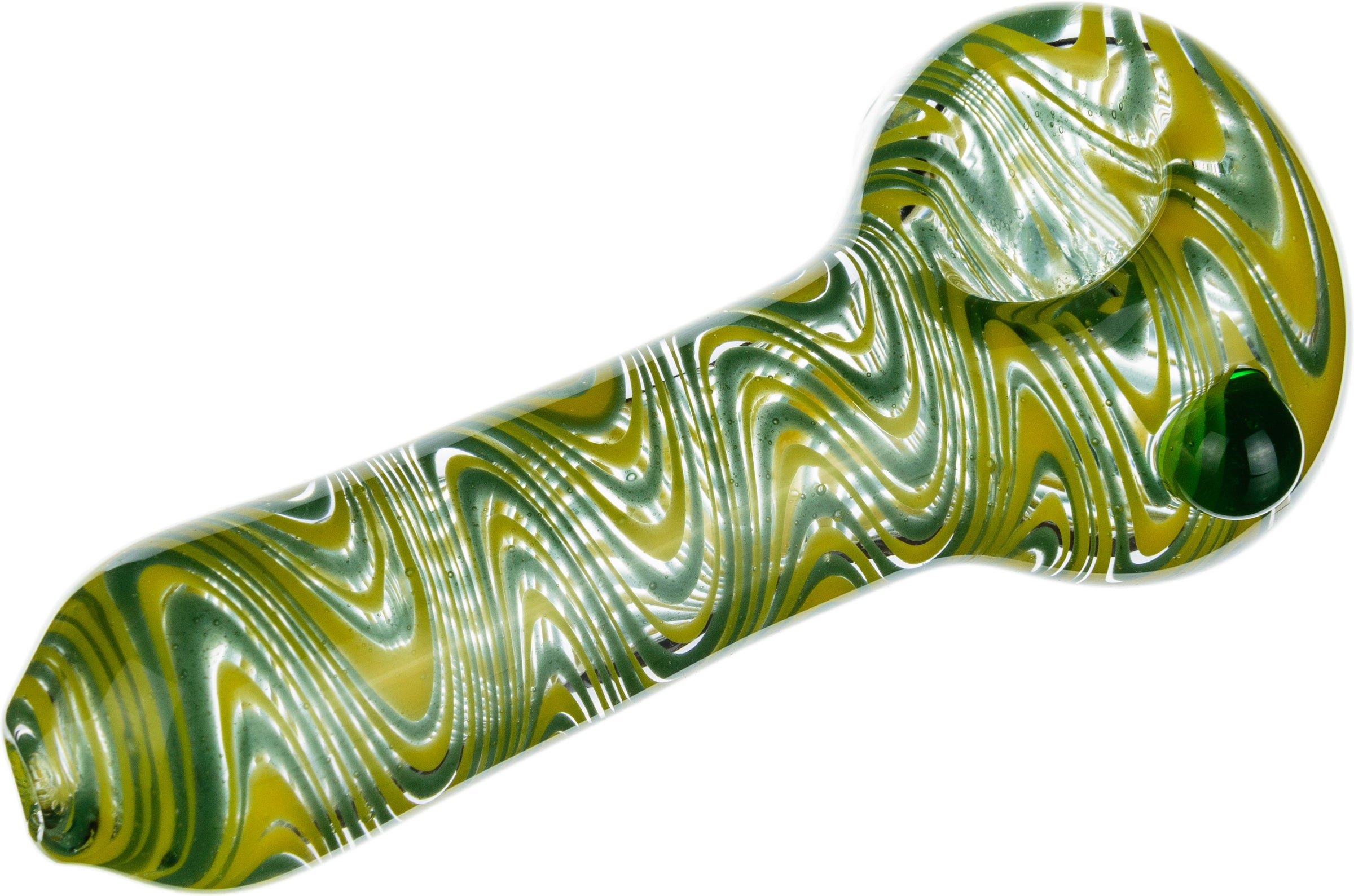 Green Wig Wag Spoon Hand Pipe - Bat Kountry