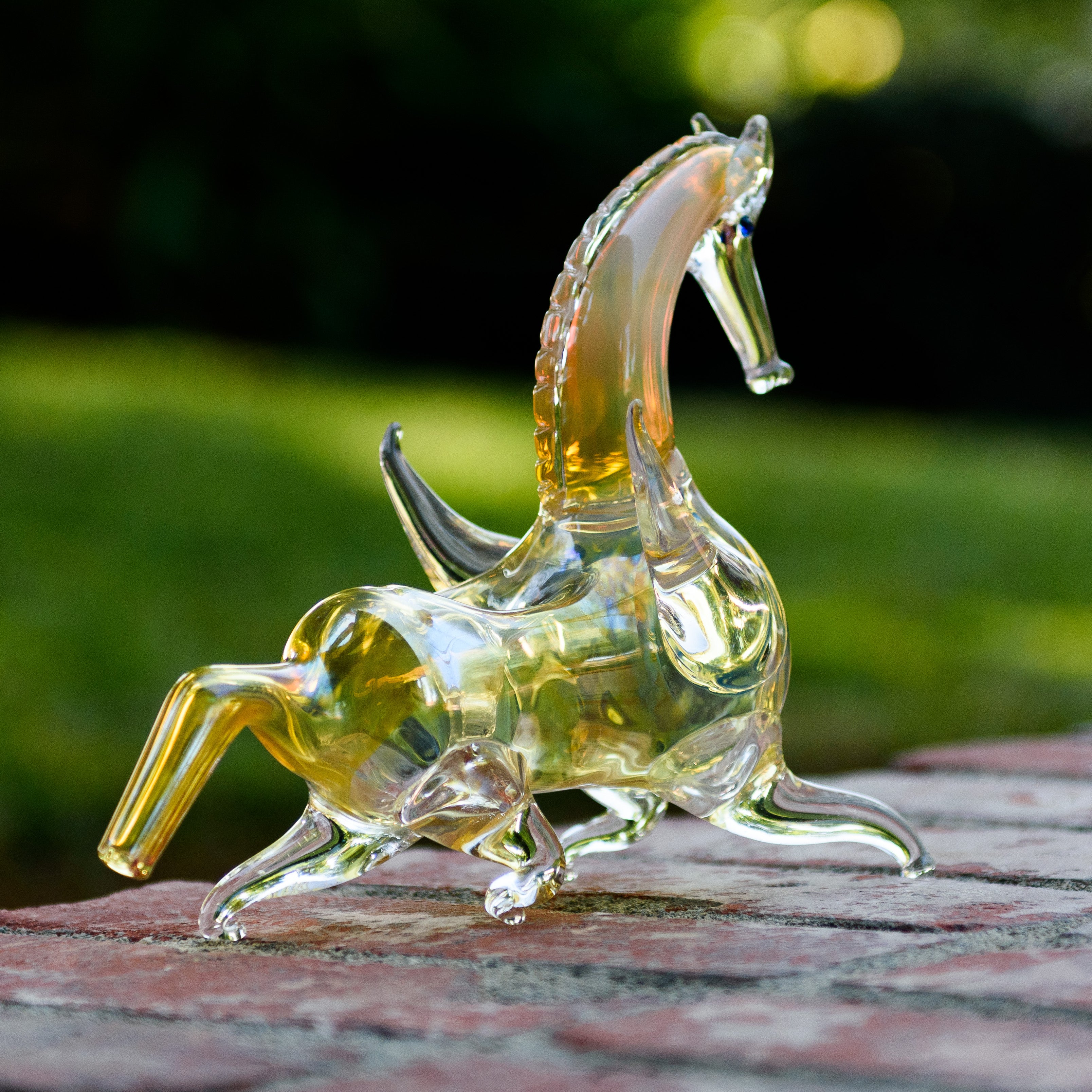 Hand blown orders glass pegasus.