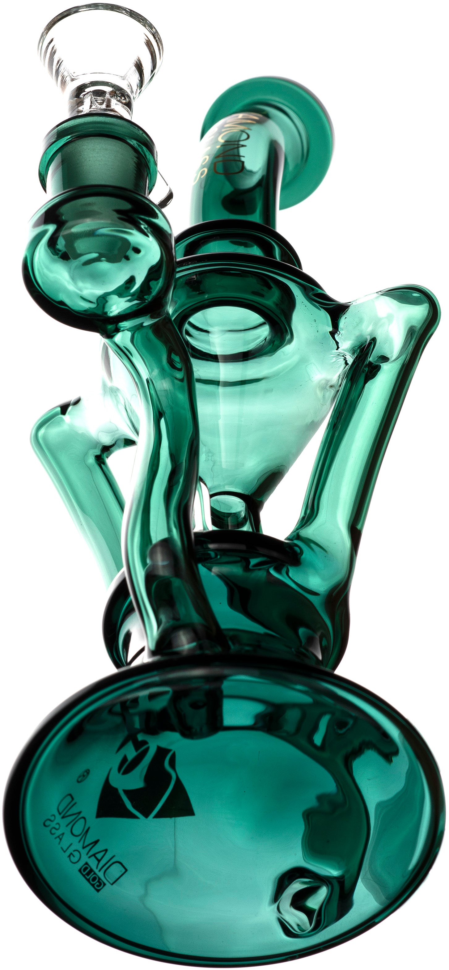 9” Full Color Recycler Rig, by Diamond Glass (free banger included)