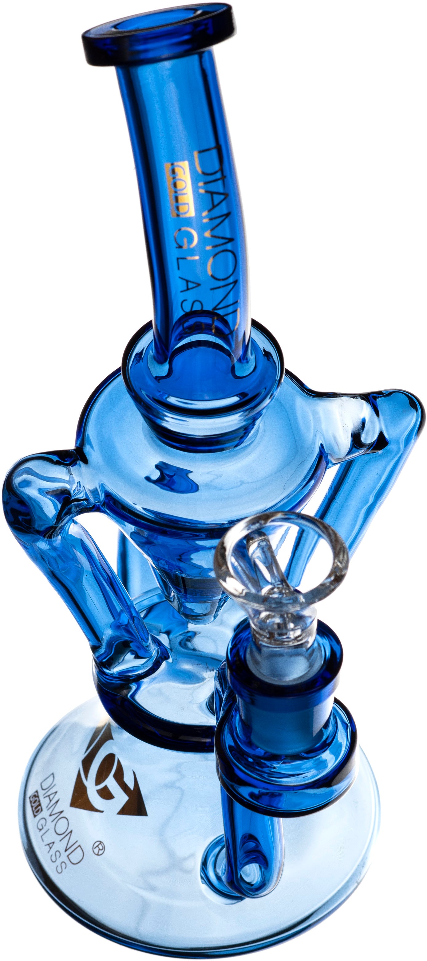 9” Full Color Recycler Rig, by Diamond Glass (free banger included)