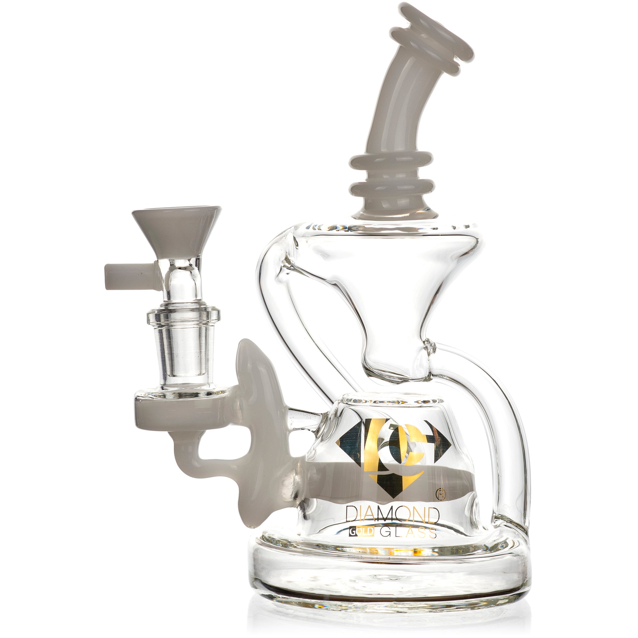 7” Recycler Inline Dab Rig (Diamond Juno), by Diamond Glass (free bang ...