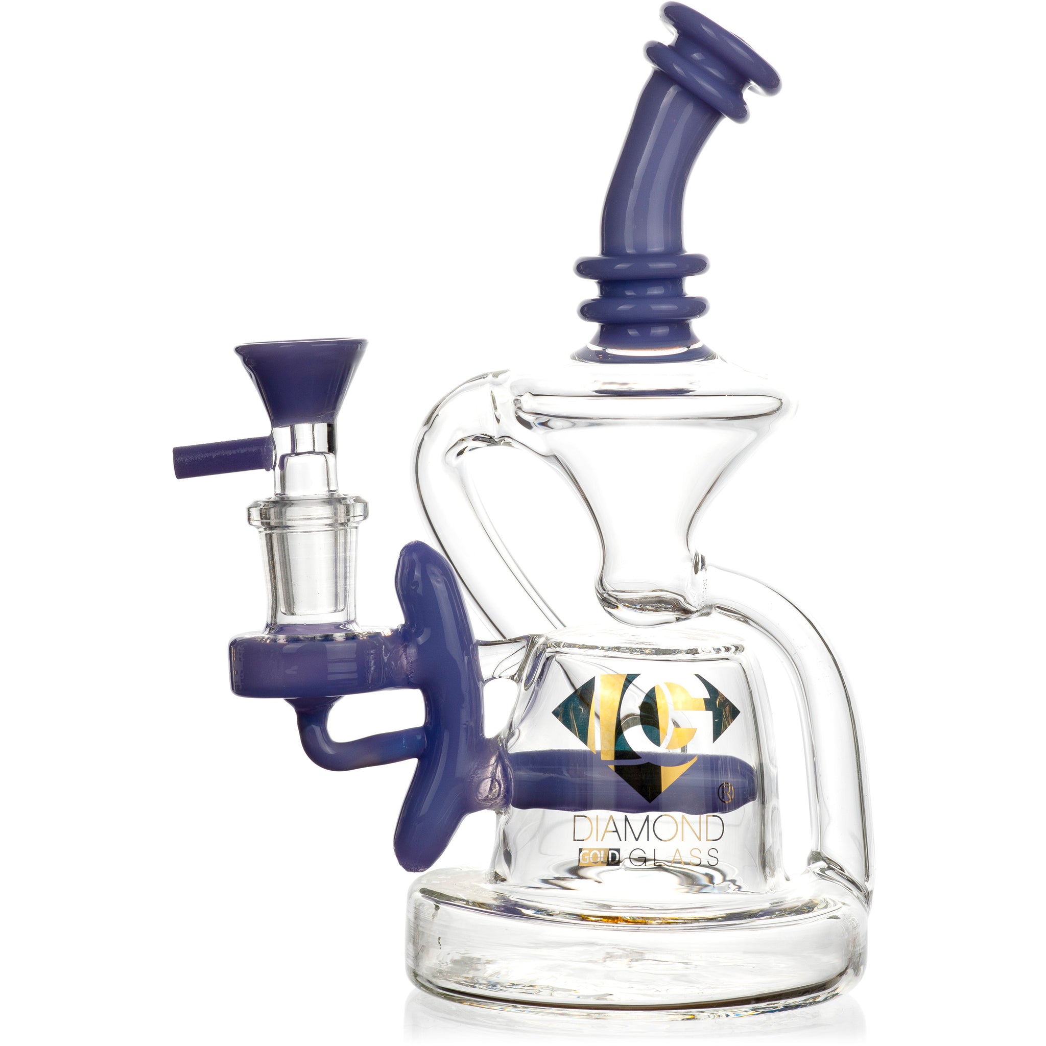 7” Recycler Inline Dab Rig (Diamond Juno), by Diamond Glass (free bang ...