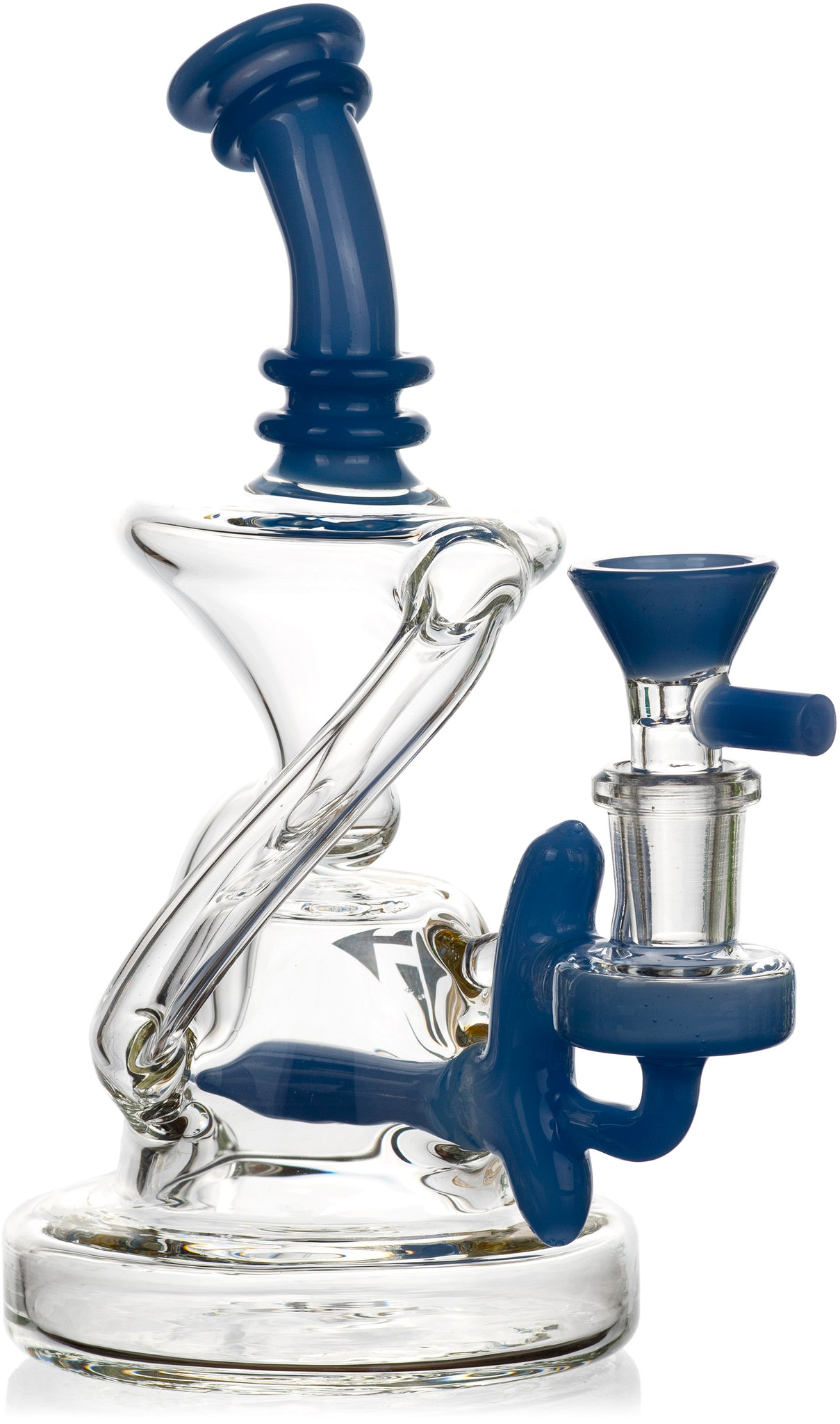 7” Recycler Inline Dab Rig (Diamond Juno), by Diamond Glass (free bang ...