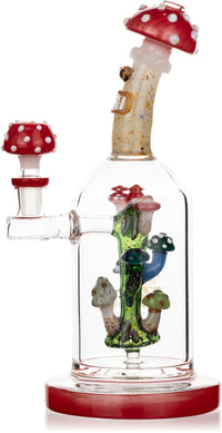 9" Magic Mushroom Rig, by MK100 Glass (free banger included)