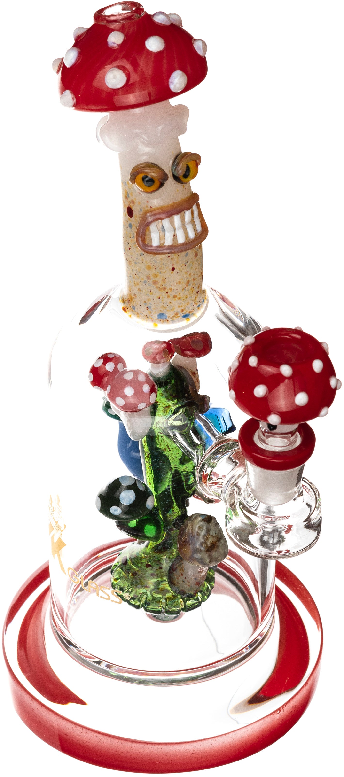 9" Magic Mushroom Rig, by MK100 Glass (free banger included)