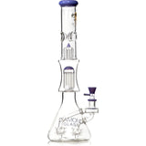 18" Beaker Bong Diamond Sea Mine w/ double multi-arm percs + tree arm, by Diamond Glass - Bat Kountry