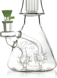 18" Beaker Bong Diamond Sea Mine w/ double multi-arm percs + tree arm, by Diamond Glass - Bat Kountry
