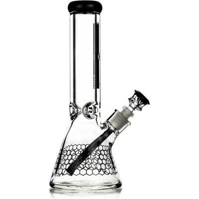 12" Heavy Super Thick 9mm Beaker Bong w/ Ice Pinch, by Diamond Glass - Bat Kountry