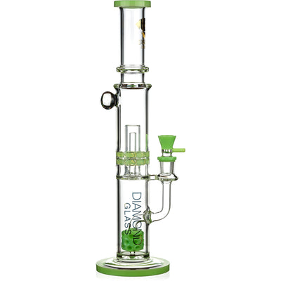 16" Moonrock Ratchet Swiss Perc Bong, by Diamond Glass - BKRY Inc.
