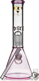 14" Tree Perc Single Chamber Beaker Bong, by Diamond Glass - Bat Kountry
