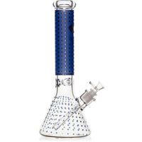 14" Thick 7mm Glass Beaker Bong Spots Pattern, by Diamond Glass - Bat Kountry