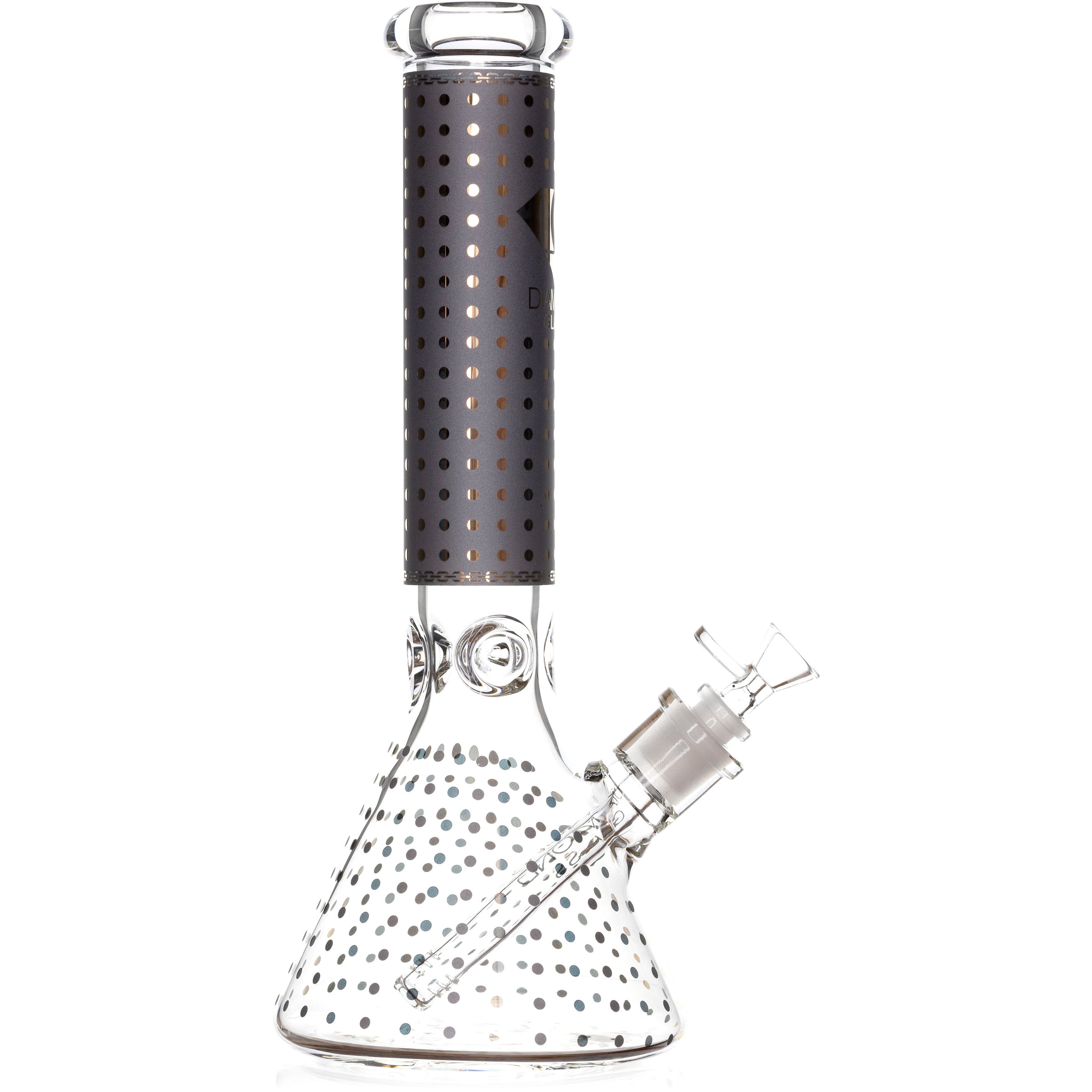 14" Thick 7mm Glass Beaker Bong Spots Pattern, by Diamond Glass - Bat Kountry