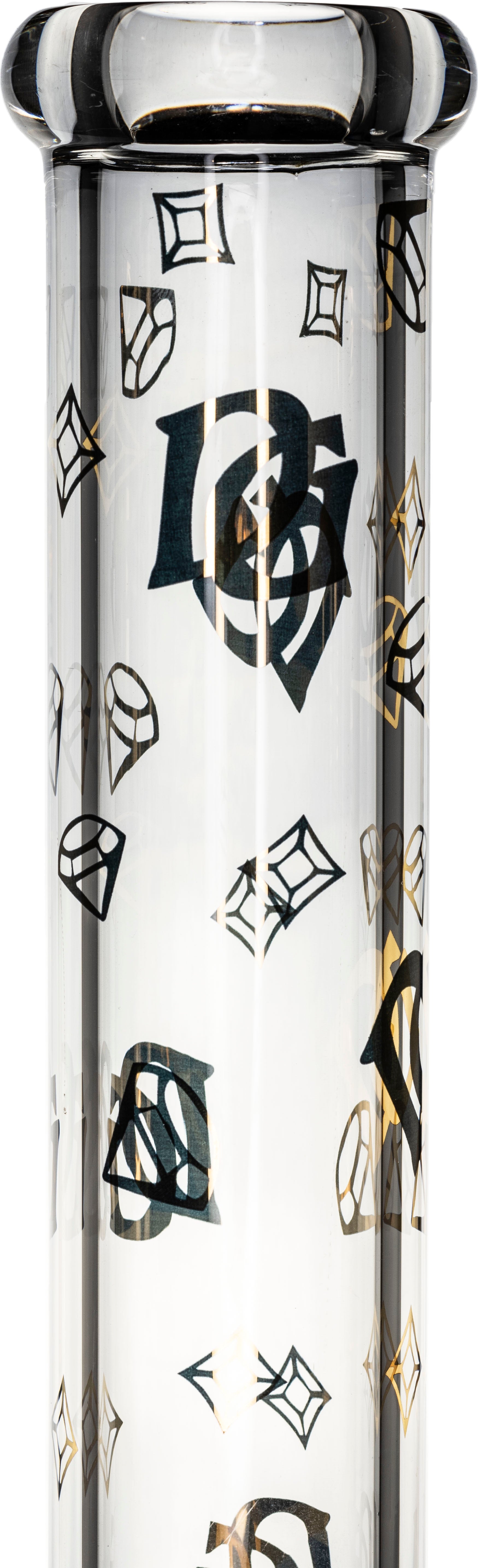 16" Thick 9mm Beaker Bong Gold logo, by Diamond Glass - Bat Kountry