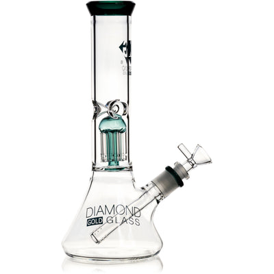 12" 8-Arm Tree Perc Single Chamber, by Diamond Glass - Bat Kountry
