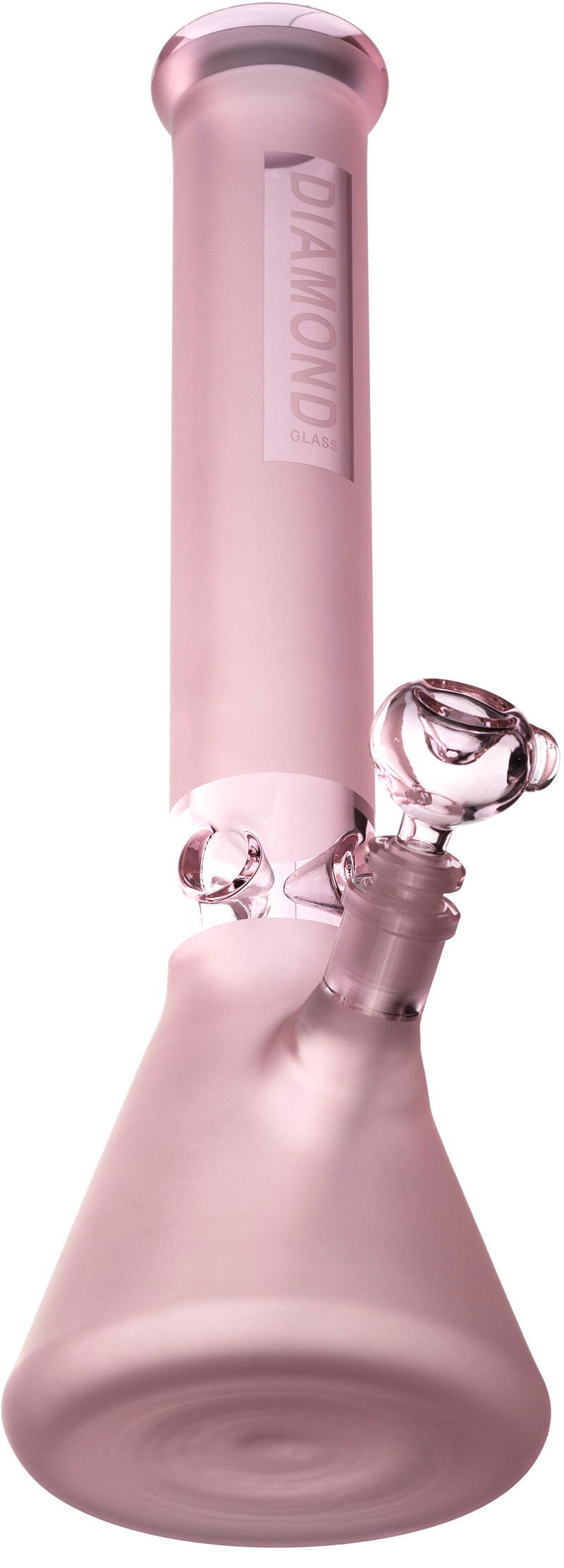 16” Frosted Pink Beaker Bong, by Diamond Glass