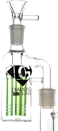 Ash Catcher w/ 14mm Joint, 90˚ Angle 3 Arm Tree Perc, by Diamond Glass