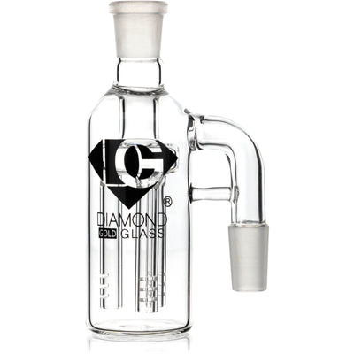 Ash Catcher w/ 14mm Joint, 90˚ Angle 3 Arm Tree Perc, by Diamond Glass - BKRY Inc.