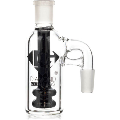 Ash Catcher w/ 14mm Joint, 90˚ Angle Double Showerhead Perc, by Diamond Glass