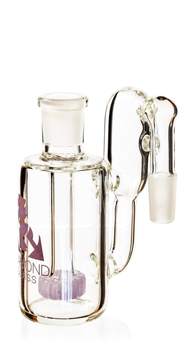 Ash Catcher w/ 14mm Joint, 90˚ Angle, Showerhead + Recycler Perc, by Diamond Glass - Bat Kountry