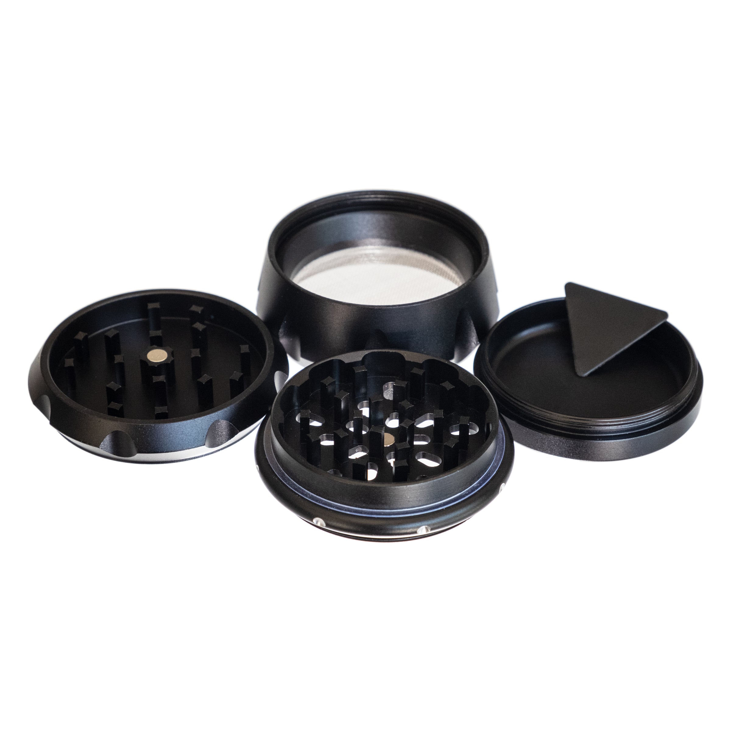 Grinder, Dimpled Aluminum 4-Piece 3-Level 2.5