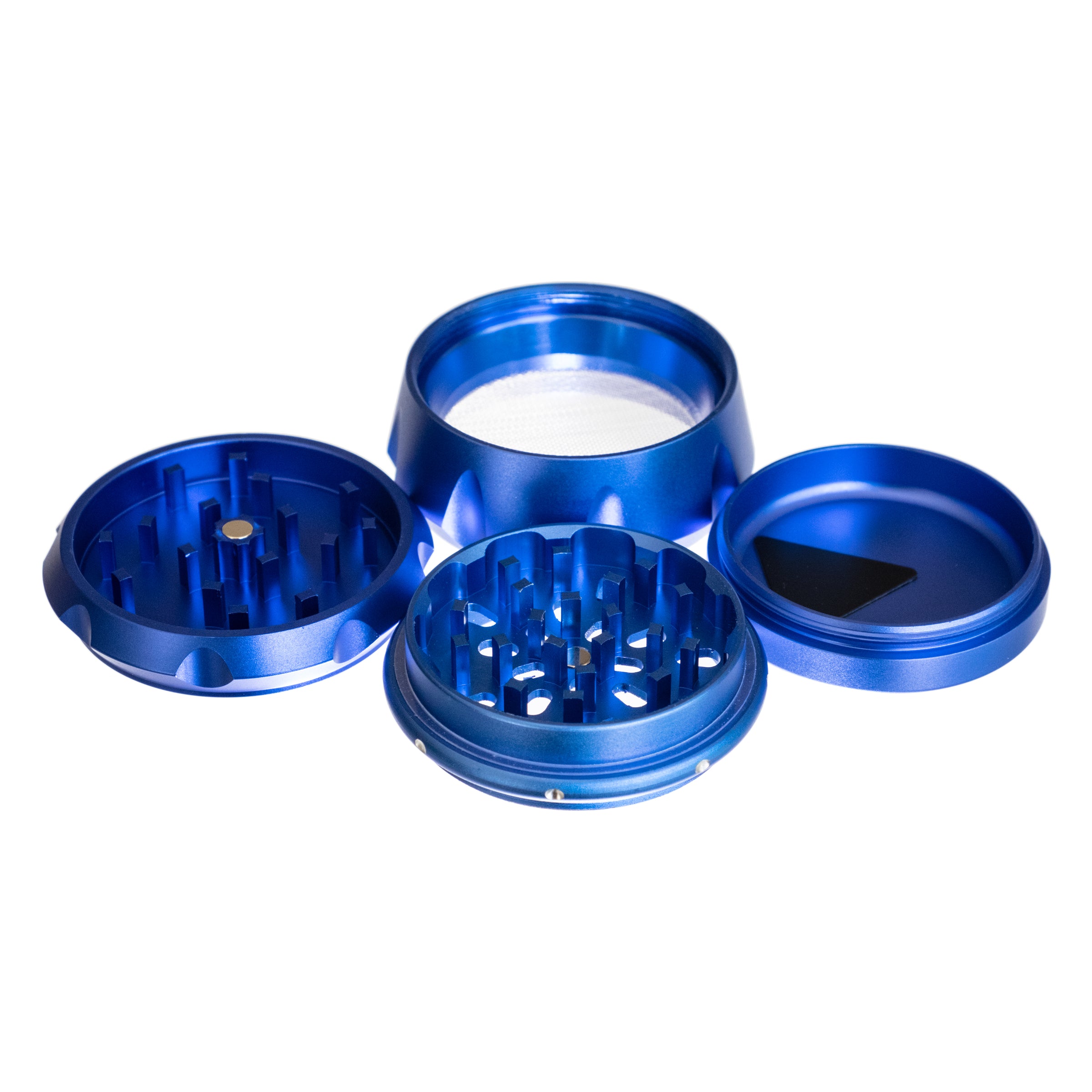 Grinder, Dimpled Aluminum 4-Piece 3-Level 2.5