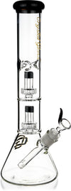 14" Beaker Bong w/ Double Showerhead Perc, by Crystal Glass - Bat Kountry