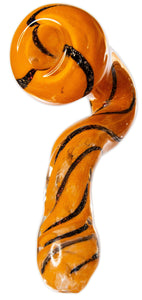 Orange Tiger Sherlock Hand Pipe - Bat Kountry