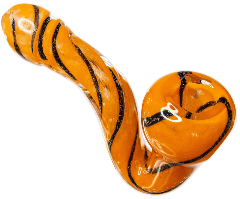 Orange Tiger Sherlock Hand Pipe - Bat Kountry