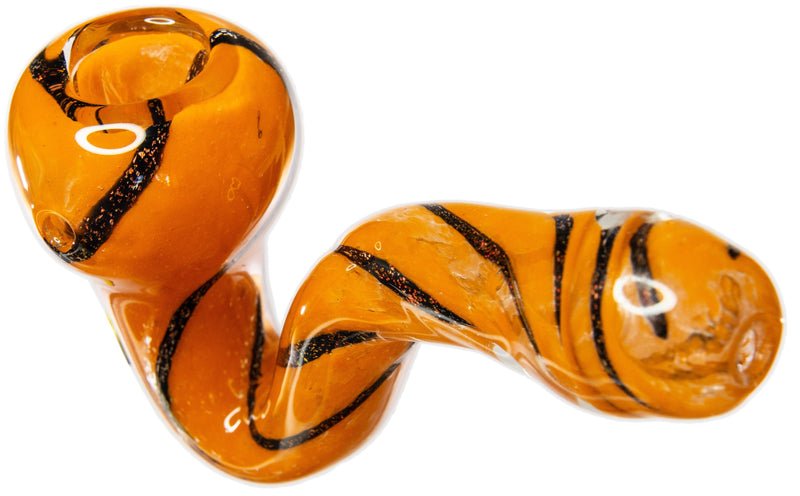 Orange Tiger Sherlock Hand Pipe - Bat Kountry