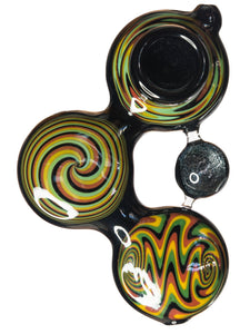 Triple Swirl Galaxy Spoon Hand Pipe - Bat Kountry