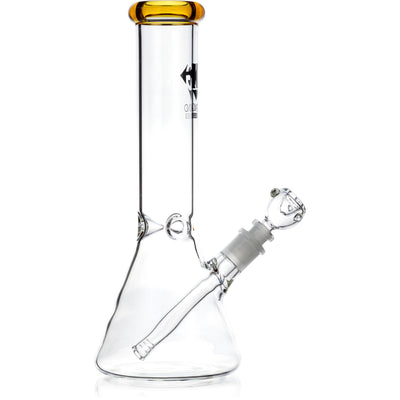 12" Classic Beaker Bong w/ Colored Lip w/ Ice Pinch, by Diamond Glass - Bat Kountry